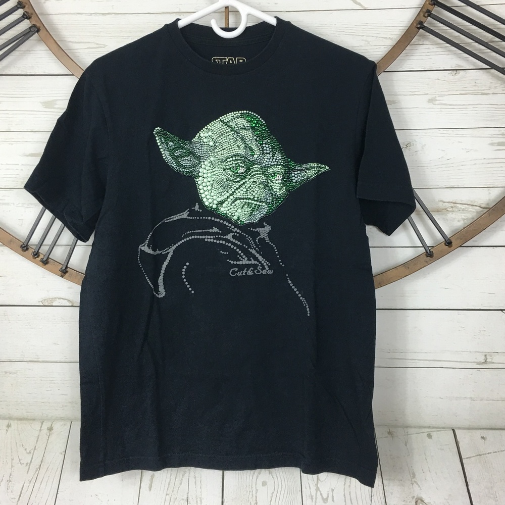 STAR WARS YODA Jedi Black Marc Ecko Cut & Sew Sz S